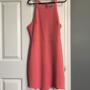 High neck contour cocktail dress